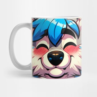 Blushing Happy Furry Anthro Wolf ^_^ Mug